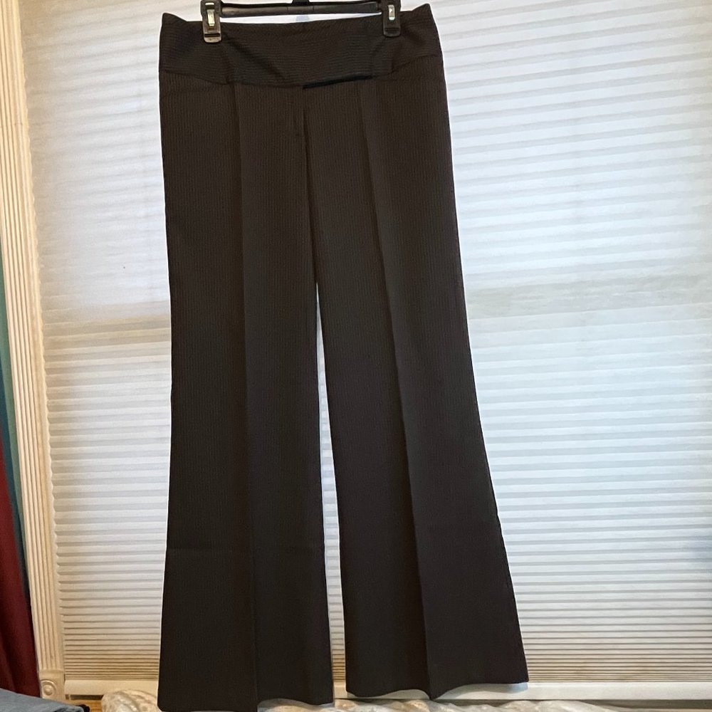 Studio Y Hip Hugger, Wide leg, BROWN PINSTRIPPED TROUSERS SIZE 9/10 NWOT